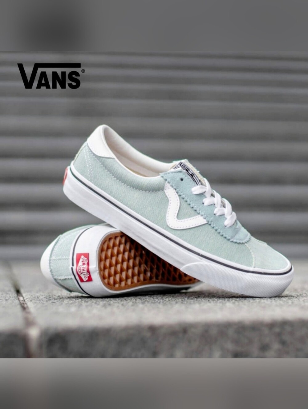 Vans Sport Denim Low Womens Size 5.5 Light Blue Skate Shoes